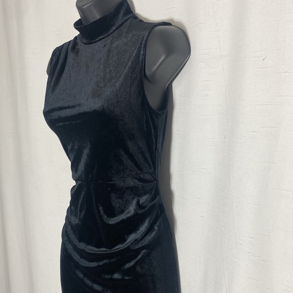 Capuffy  Velvet Maxi Dress Sexy Split Ruched Bodycon Dress Velvet Open Back Sz S - Picture 8 of 15